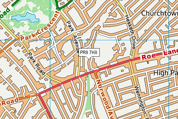 PR9 7HX map - OS VectorMap District (Ordnance Survey) PR9 7HX map - OS VectorMap District (Ordnance Survey)