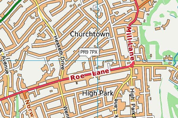 PR9 7PX map - OS VectorMap District (Ordnance Survey) PR9 7PX map - OS VectorMap District (Ordnance Survey)