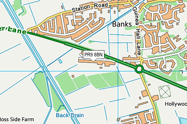 PR9 8BN map - OS VectorMap District (Ordnance Survey) PR9 8BN map - OS VectorMap District (Ordnance Survey)
