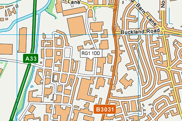 RG1 1DD map - OS VectorMap District (Ordnance Survey) RG1 1DD map - OS VectorMap District (Ordnance Survey)