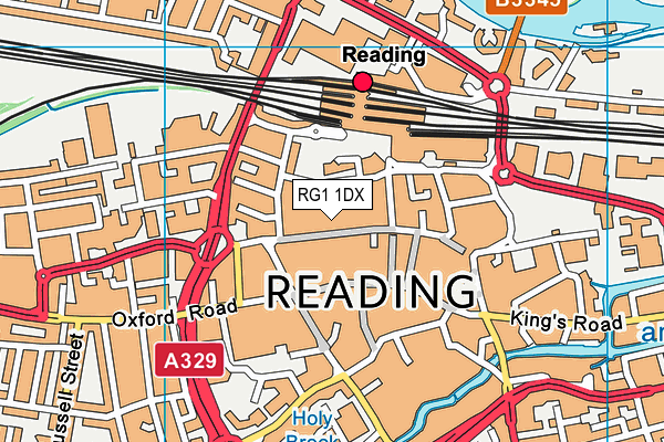 RG1 1DX map - OS VectorMap District (Ordnance Survey)