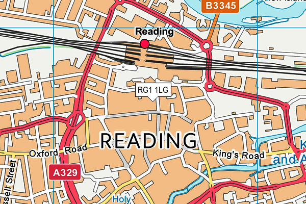RG1 1LG map - OS VectorMap District (Ordnance Survey) RG1 1LG map - OS VectorMap District (Ordnance Survey)