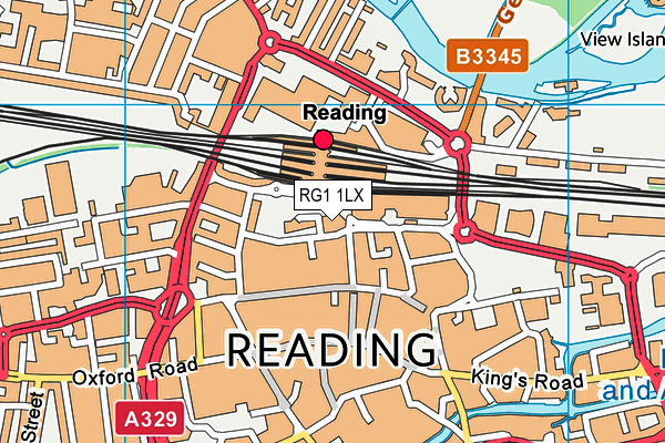 RG1 1LX map - OS VectorMap District (Ordnance Survey)