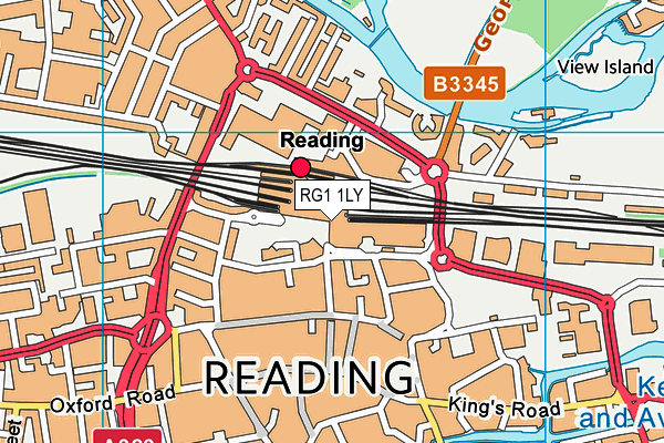RG1 1LY map - OS VectorMap District (Ordnance Survey) RG1 1LY map - OS VectorMap District (Ordnance Survey)