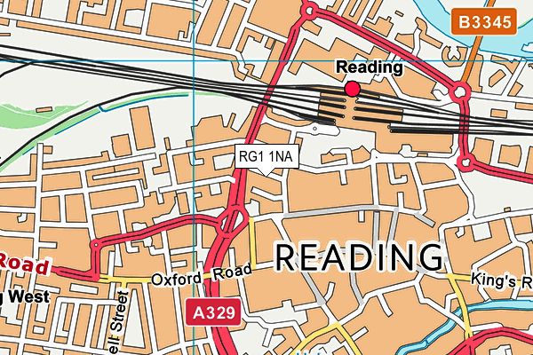 RG1 1NA map - OS VectorMap District (Ordnance Survey) RG1 1NA map - OS VectorMap District (Ordnance Survey)
