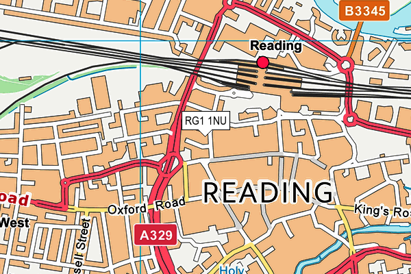 RG1 1NU map - OS VectorMap District (Ordnance Survey) RG1 1NU map - OS VectorMap District (Ordnance Survey)