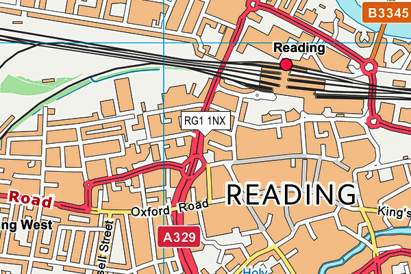 RG1 1NX map - OS VectorMap District (Ordnance Survey) RG1 1NX map - OS VectorMap District (Ordnance Survey)