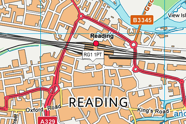 RG1 1PT map - OS VectorMap District (Ordnance Survey) RG1 1PT map - OS VectorMap District (Ordnance Survey)