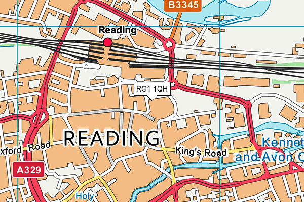 RG1 1QH map - OS VectorMap District (Ordnance Survey) RG1 1QH map - OS VectorMap District (Ordnance Survey)