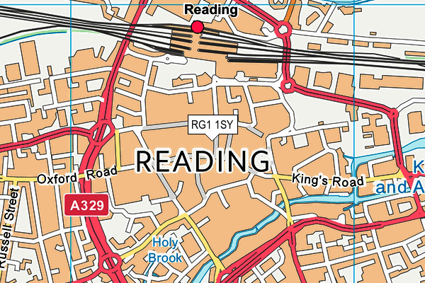 RG1 1SY map - OS VectorMap District (Ordnance Survey) RG1 1SY map - OS VectorMap District (Ordnance Survey)