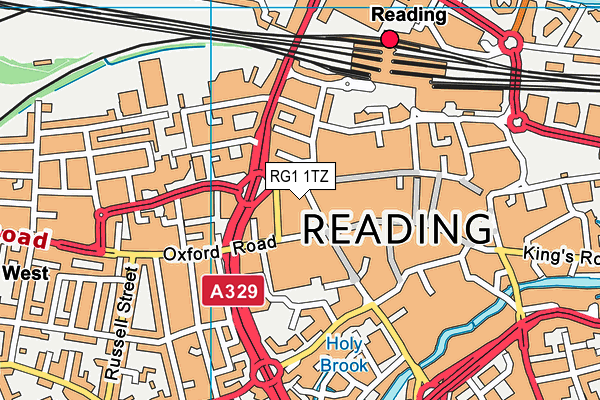 RG1 1TZ map - OS VectorMap District (Ordnance Survey)