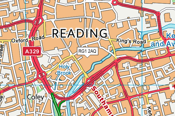 RG1 2AQ map - OS VectorMap District (Ordnance Survey) RG1 2AQ map - OS VectorMap District (Ordnance Survey)