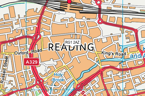 RG1 2AZ map - OS VectorMap District (Ordnance Survey) RG1 2AZ map - OS VectorMap District (Ordnance Survey)