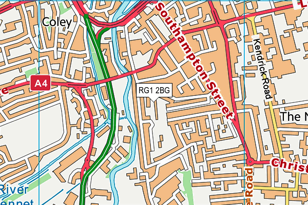 RG1 2BG map - OS VectorMap District (Ordnance Survey) RG1 2BG map - OS VectorMap District (Ordnance Survey)