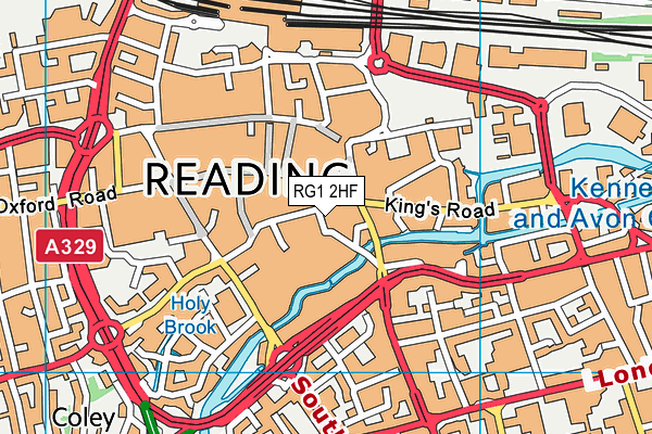 RG1 2HF map - OS VectorMap District (Ordnance Survey) RG1 2HF map - OS VectorMap District (Ordnance Survey)