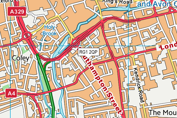 RG1 2QP map - OS VectorMap District (Ordnance Survey) RG1 2QP map - OS VectorMap District (Ordnance Survey)
