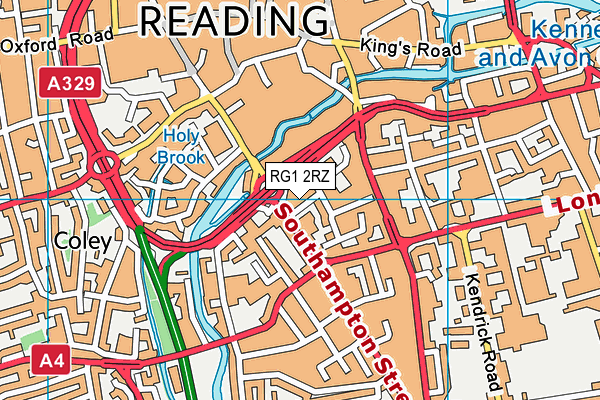 RG1 2RZ map - OS VectorMap District (Ordnance Survey)