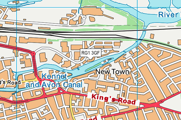 RG1 3GF map - OS VectorMap District (Ordnance Survey)