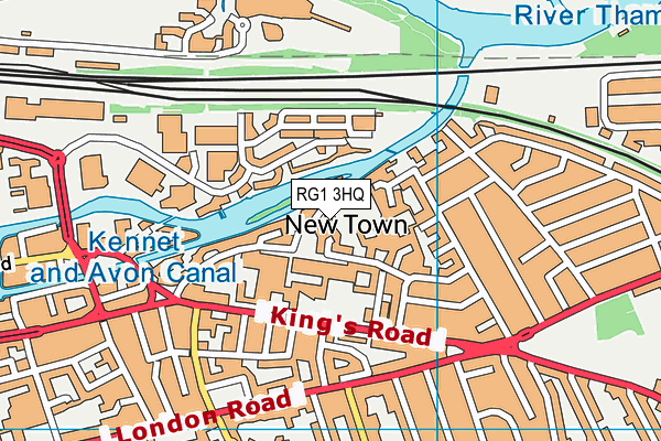 RG1 3HQ map - OS VectorMap District (Ordnance Survey) RG1 3HQ map - OS VectorMap District (Ordnance Survey)