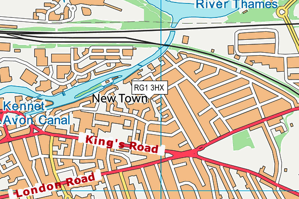 RG1 3HX map - OS VectorMap District (Ordnance Survey) RG1 3HX map - OS VectorMap District (Ordnance Survey)
