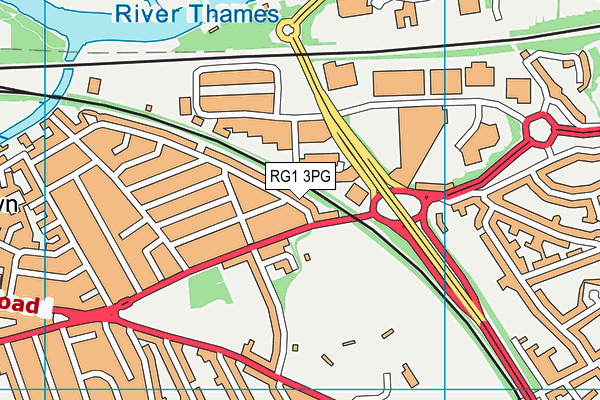 RG1 3PG map - OS VectorMap District (Ordnance Survey) RG1 3PG map - OS VectorMap District (Ordnance Survey)