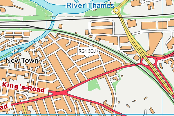RG1 3QJ map - OS VectorMap District (Ordnance Survey) RG1 3QJ map - OS VectorMap District (Ordnance Survey)
