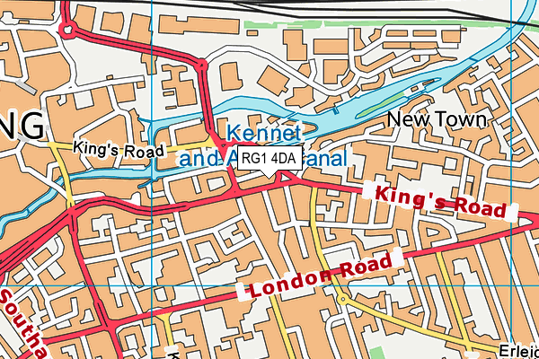 RG1 4DA map - OS VectorMap District (Ordnance Survey)