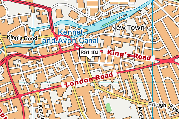 RG1 4DJ map - OS VectorMap District (Ordnance Survey) RG1 4DJ map - OS VectorMap District (Ordnance Survey)
