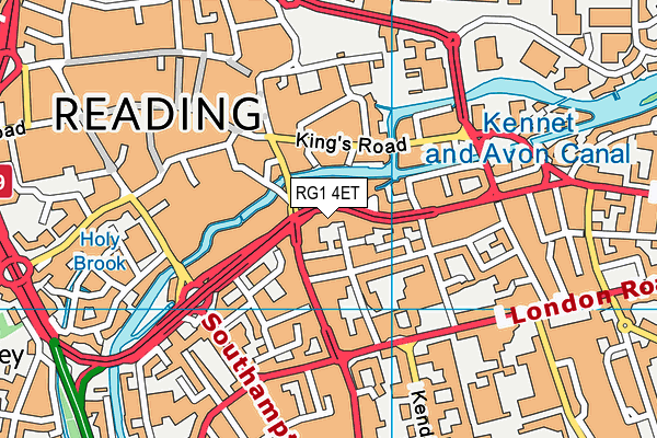 RG1 4ET map - OS VectorMap District (Ordnance Survey) RG1 4ET map - OS VectorMap District (Ordnance Survey)