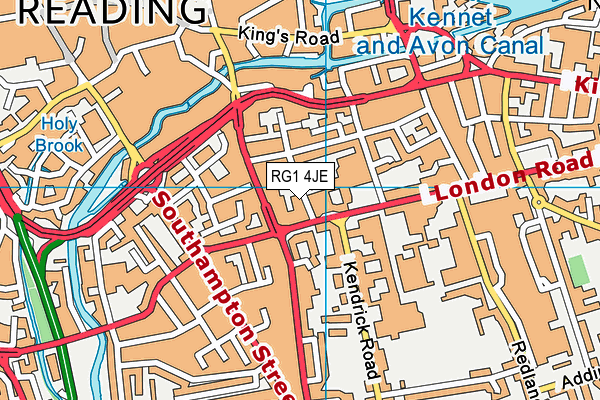 RG1 4JE map - OS VectorMap District (Ordnance Survey) RG1 4JE map - OS VectorMap District (Ordnance Survey)