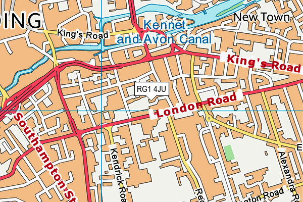RG1 4JU map - OS VectorMap District (Ordnance Survey) RG1 4JU map - OS VectorMap District (Ordnance Survey)