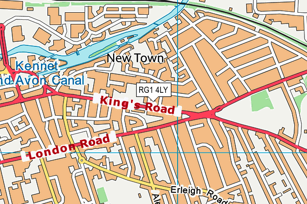 RG1 4LY map - OS VectorMap District (Ordnance Survey) RG1 4LY map - OS VectorMap District (Ordnance Survey)