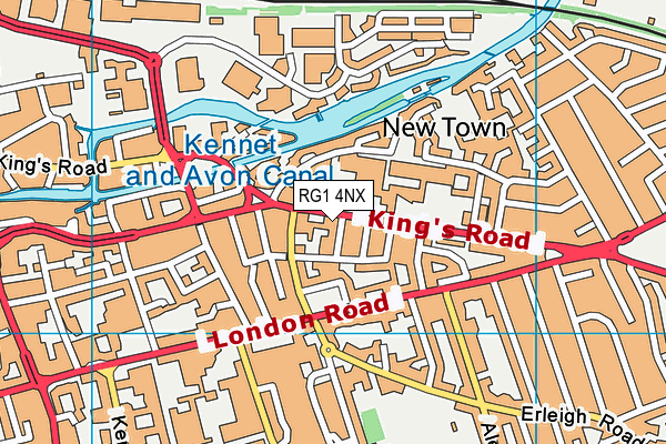 RG1 4NX map - OS VectorMap District (Ordnance Survey) RG1 4NX map - OS VectorMap District (Ordnance Survey)