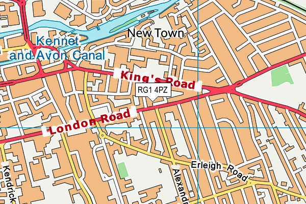 RG1 4PZ map - OS VectorMap District (Ordnance Survey)