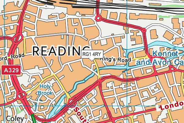RG1 4RY map - OS VectorMap District (Ordnance Survey) RG1 4RY map - OS VectorMap District (Ordnance Survey)