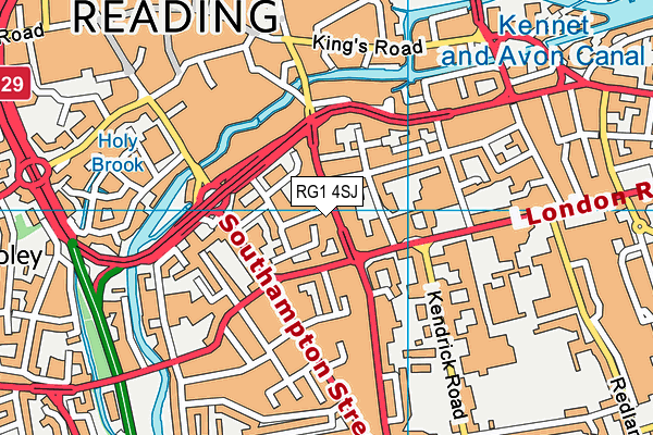 RG1 4SJ map - OS VectorMap District (Ordnance Survey) RG1 4SJ map - OS VectorMap District (Ordnance Survey)