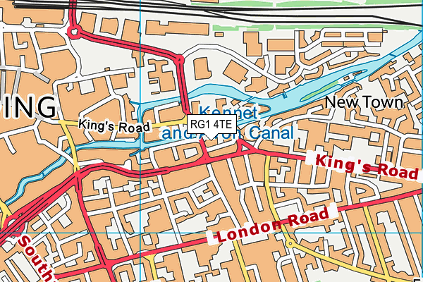 RG1 4TE map - OS VectorMap District (Ordnance Survey) RG1 4TE map - OS VectorMap District (Ordnance Survey)
