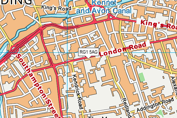 RG1 5AG map - OS VectorMap District (Ordnance Survey) RG1 5AG map - OS VectorMap District (Ordnance Survey)