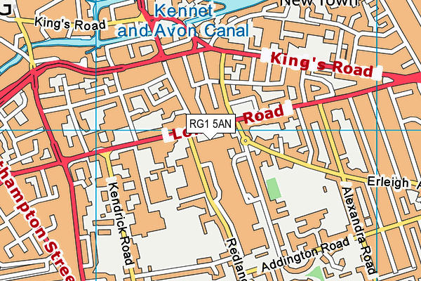 RG1 5AN map - OS VectorMap District (Ordnance Survey) RG1 5AN map - OS VectorMap District (Ordnance Survey)