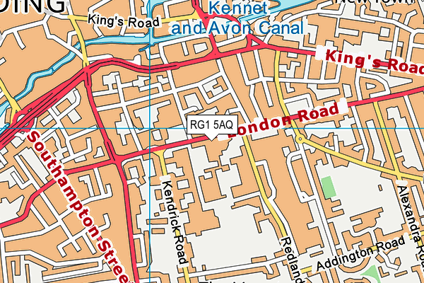 RG1 5AQ map - OS VectorMap District (Ordnance Survey) RG1 5AQ map - OS VectorMap District (Ordnance Survey)