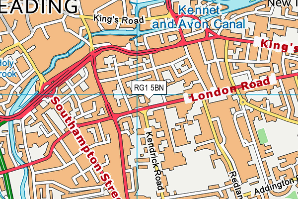 RG1 5BN map - OS VectorMap District (Ordnance Survey) RG1 5BN map - OS VectorMap District (Ordnance Survey)