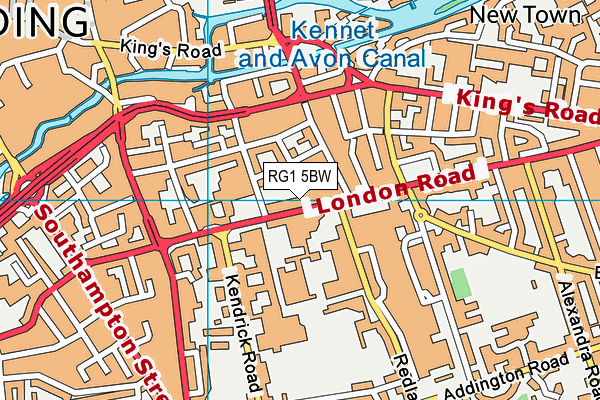 RG1 5BW map - OS VectorMap District (Ordnance Survey) RG1 5BW map - OS VectorMap District (Ordnance Survey)
