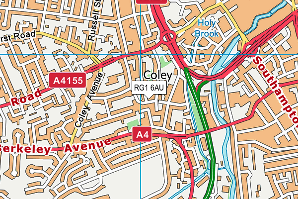 RG1 6AU map - OS VectorMap District (Ordnance Survey)