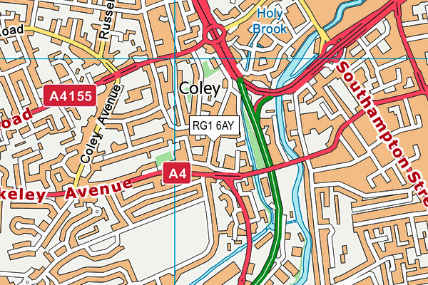 RG1 6AY map - OS VectorMap District (Ordnance Survey) RG1 6AY map - OS VectorMap District (Ordnance Survey)