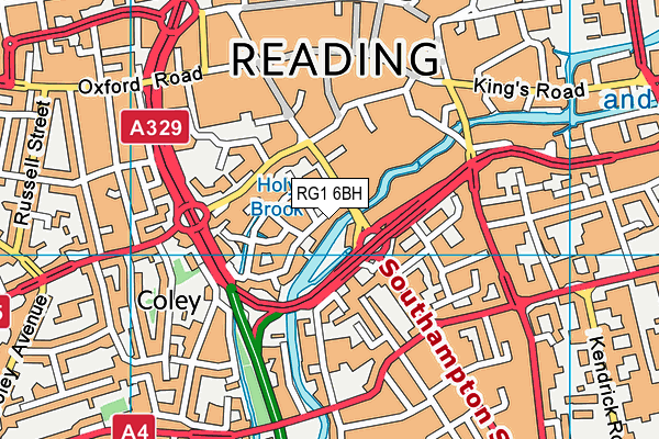 RG1 6BH map - OS VectorMap District (Ordnance Survey) RG1 6BH map - OS VectorMap District (Ordnance Survey)