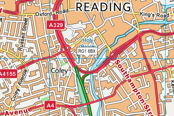 RG1 6BX map - OS VectorMap District (Ordnance Survey)