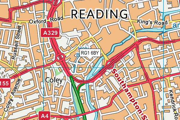 RG1 6BY map - OS VectorMap District (Ordnance Survey)