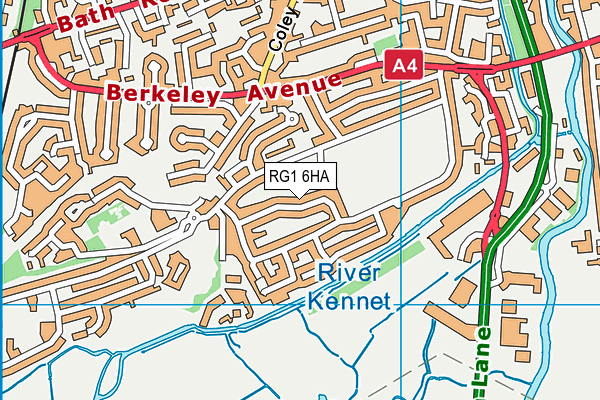 RG1 6HA map - OS VectorMap District (Ordnance Survey) RG1 6HA map - OS VectorMap District (Ordnance Survey)