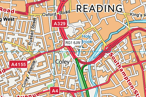 RG1 6JW map - OS VectorMap District (Ordnance Survey) RG1 6JW map - OS VectorMap District (Ordnance Survey)