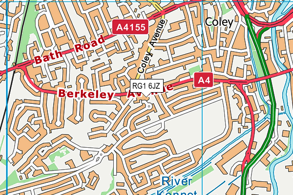 RG1 6JZ map - OS VectorMap District (Ordnance Survey) RG1 6JZ map - OS VectorMap District (Ordnance Survey)